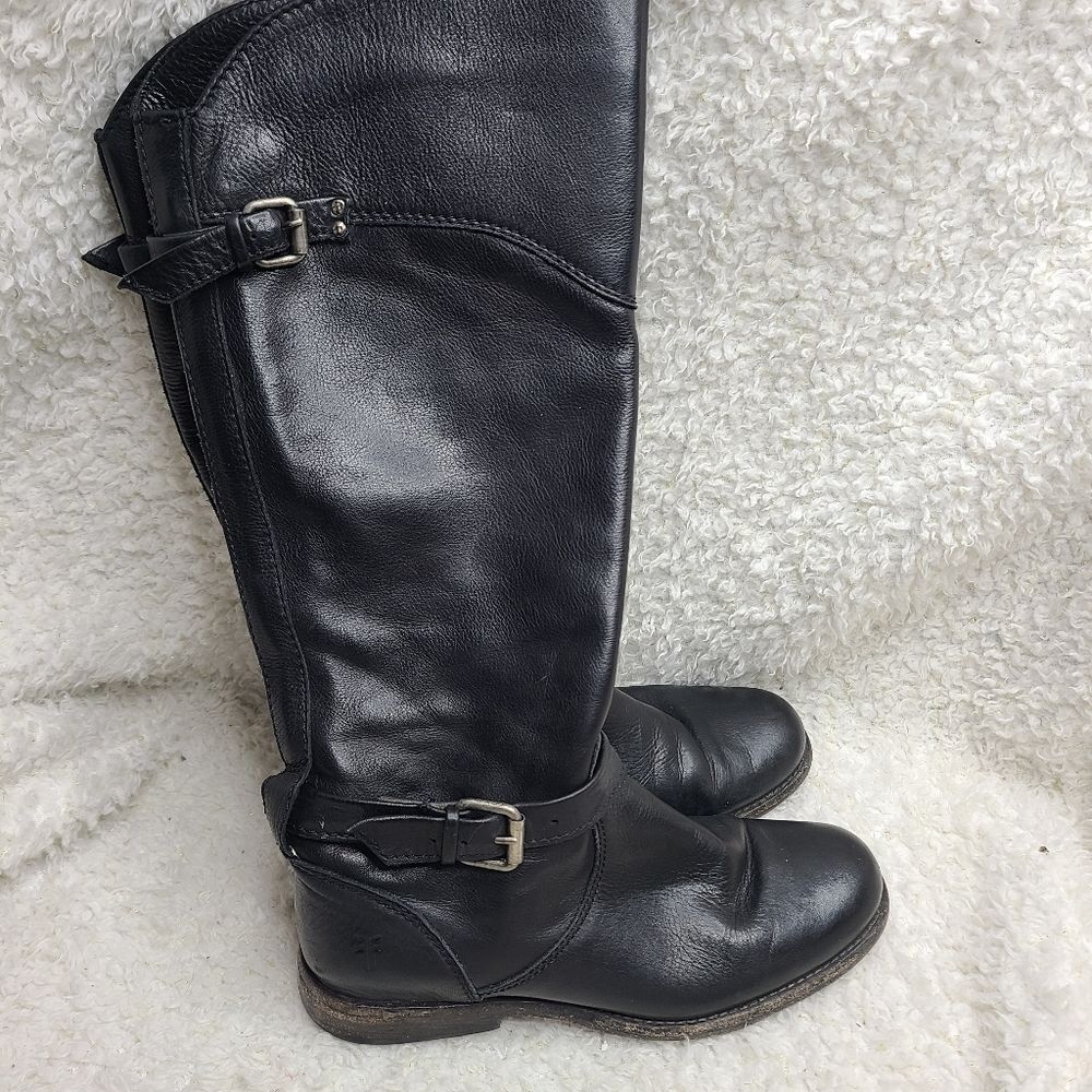 Frye Phillip Black Leather‎ Womens Riding Boots size 6.5